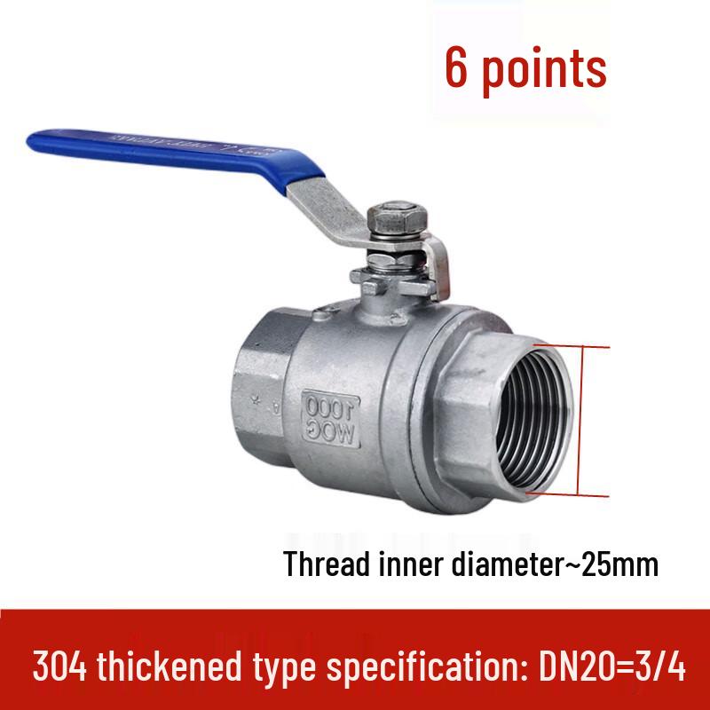 Fengzhi 304 Stainless Steel Two-Piece Threaded Ball Valve