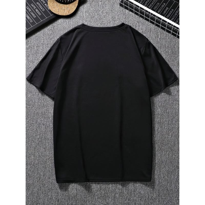 Men's Summer 100% Cotton T Shirt with Basketball Print Short Sleeved Top Suitable for Basketball Enthusiasts and Daily Wear