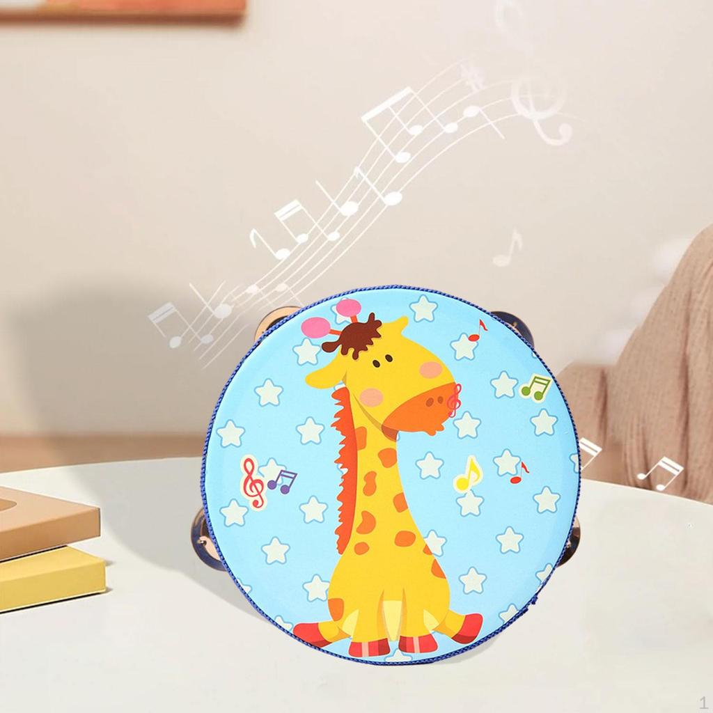 Wood Handheld Tambourines Double Rows Tambourine Drum Bell for Game Toys