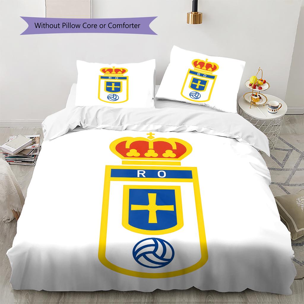 Real Oviedo Patronen Beddengoed Huisdecoratie Verjaardagscadeau (1 dekbedovertrek + 2 kussenslopen, zonder binnenkussen)