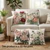 1pc Vintage Peony Floral Throw Pillow Covers 2D Flat Printed Decorative Cushion Cases for Home Sofa Bedroom Living Room