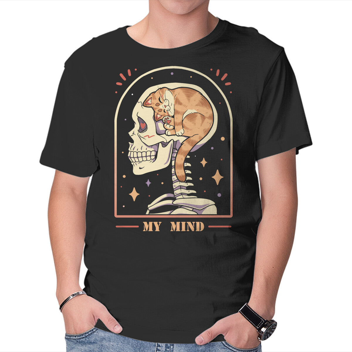 Unisex Crew Neck T-Shirt My Mind Graphic Short Sleeve Casual Tee L