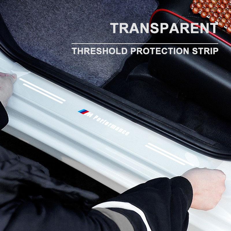 4ks Ochrana prahu auta Transparentní Dekorativní M LOGO Odznak 3D Samolepka Pro BMW M Performance E36 E46 E60 E90 E91 E92 E93 F30 F20 X1 X3 X5 X6 X7