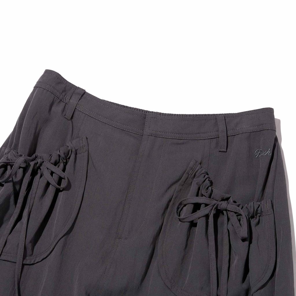 KIRSH Ribbon Pocket Woven Cargo Pants [Grey]