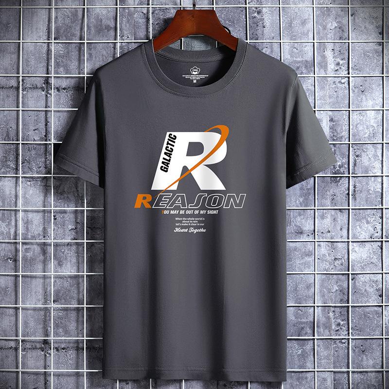 Lässige Herrenbekleidung Luxus Rundhals T-Shirt aus reiner Baumwolle Lustiger R-Print Streetwear Sommermode Vintage Y2k Style Top Übergroßes T-Shirt