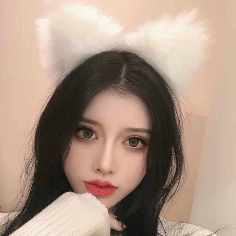 Ice fruit sexy plush fox cat ears headband live streaming host hairpin cute beast ears head