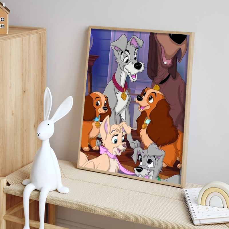 Disney Cartoon Diamond Painting Lady and The Tramp  Warm Family 5D DIY Art Cross Stitch Kit Mosaic Embroidery Home Decor Gift