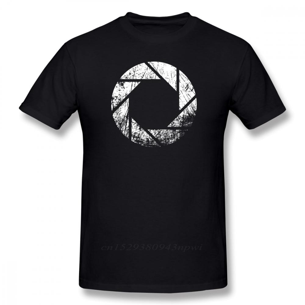 Portal T Shirt Aperture Laboratories Distressed TShirt 100 Cotton Male Tee Shirt Print Casual ShortSleeve Plus size Tshirt