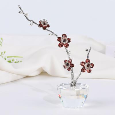 Kertari Birthday Gift for Women Popular K9 Crystal Flower Artificial Flower Ornament Interior Day 60th Birthday Celebration Wedding Anniversary