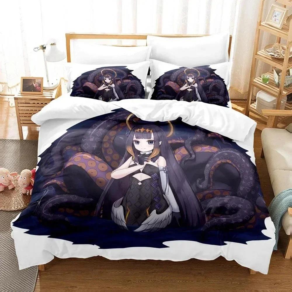 3D Ninomae Inanis holoEN Bedding Set Duvet Cover Sheet Printed Bed Set Pillowcase Bed Full Queen King Size Comforter Bedroom