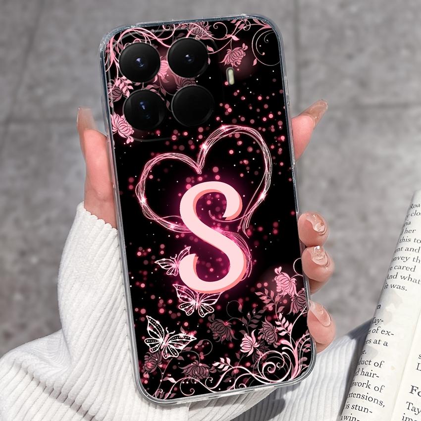 Für Xiaomi 15T 14T 12T 15 14 13 12 Pro 12X 12S 5G Wunderschöne Schmetterlingsbuchstaben Handyhüllen Transparentes Silikon Rutschfeste Rückseitenabdeckungen Für Xiaomi Hülle