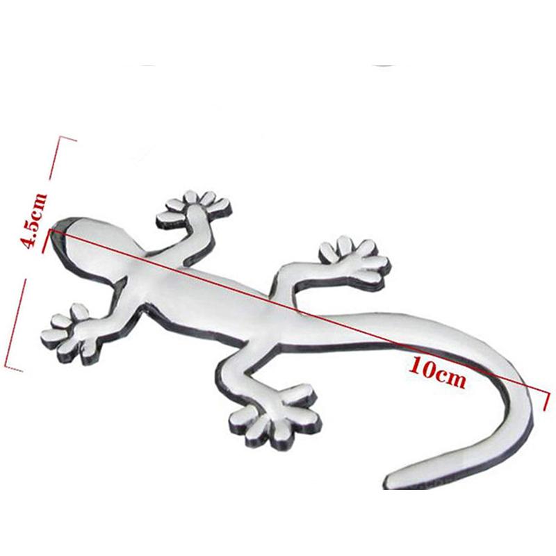 2/4Pcs 3D Gecko Lizard Car Sticker PVC Chromed Badge Emblem Decal Waterproof Reflective Stickers Auto Styling Decor Accessories