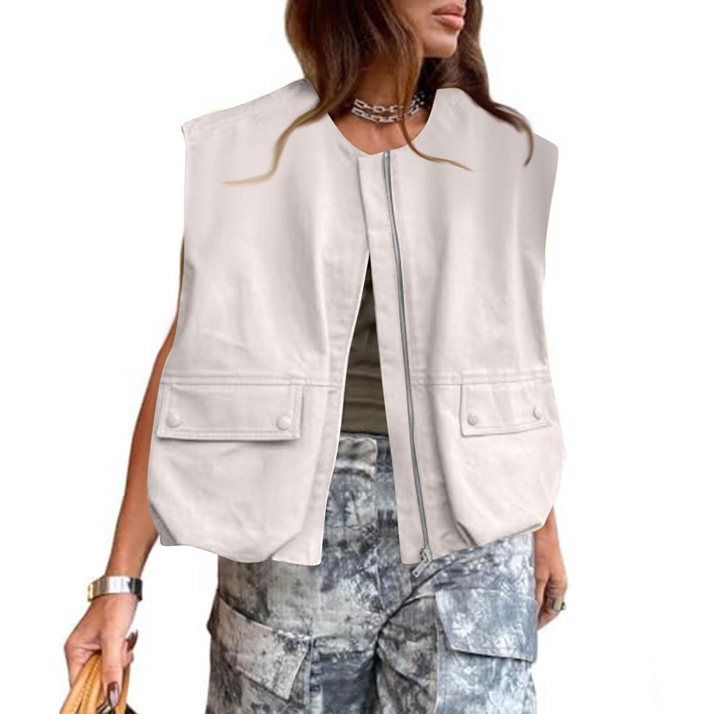 Women's Summer Fashion Loose Pleated Hem Sleeveless Vest Vest Top