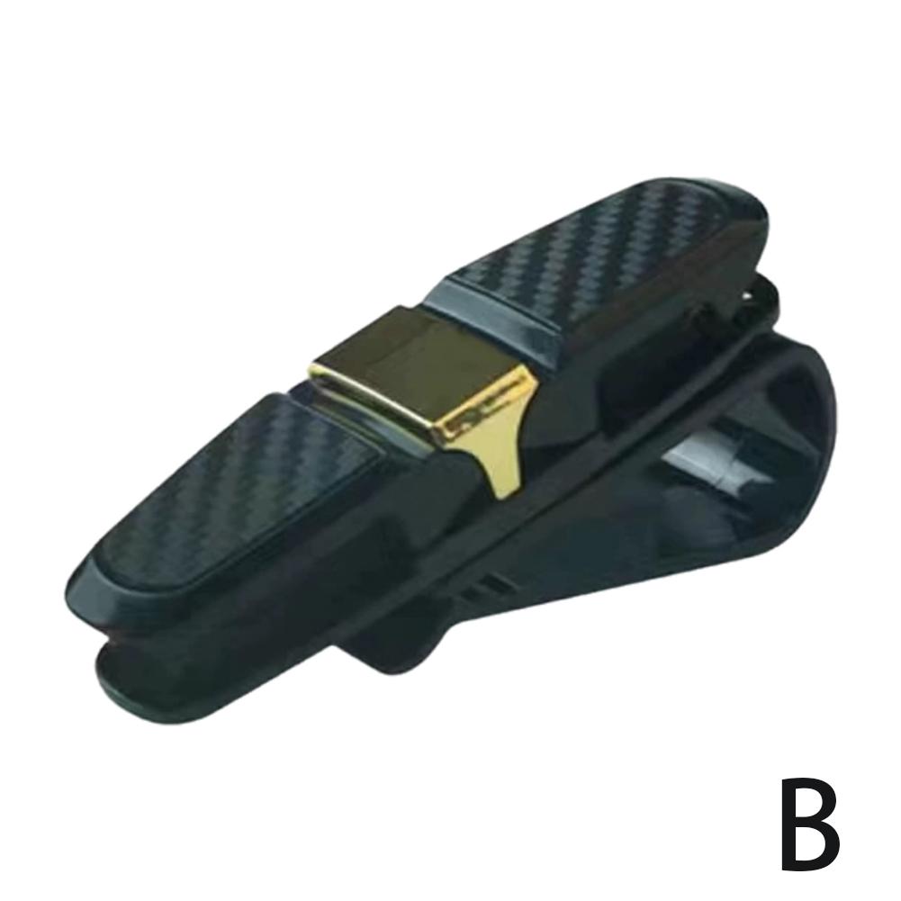 Auto Carbonfaser-Optik Brillenclip Sonnenblende Sonnenbrillenhalter 180 Grad Verstellbar Universal Auto Karten Ticket Befestigung