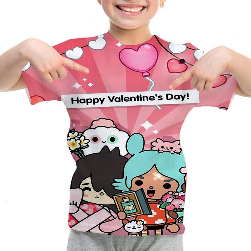 Toca Life World T Shirt Girls Boys Summer Casual Short Sleeve Tshirt Kids Cartoon Toca Boca T-shirt Camisetas Children Clothes