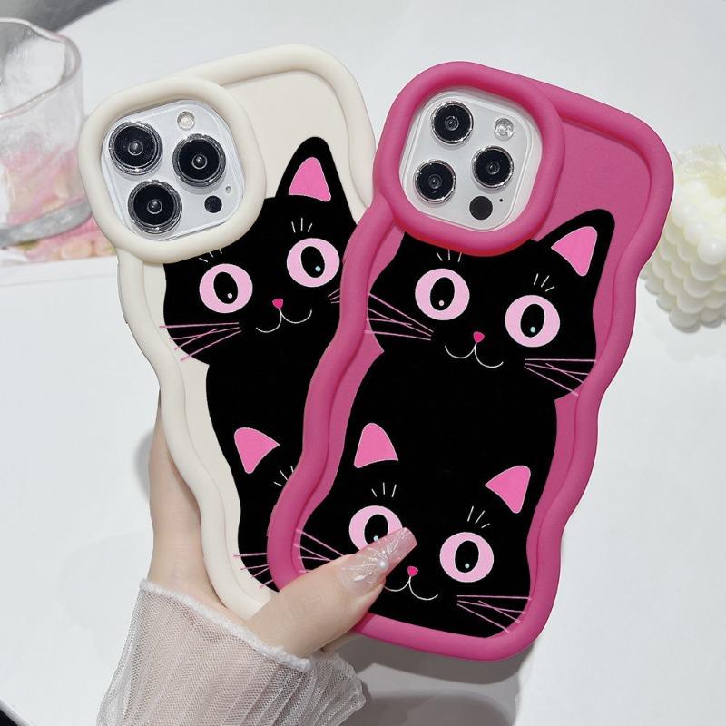 Cute cat mobile phone case, suitable for iPhone16promax mobile phone case, dirt-resistant and high-value.