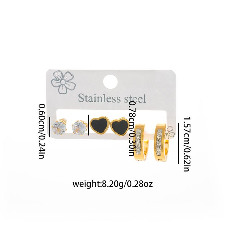 Stainless Steel Butterfly Heart Star Round Earrings For Women Fashion Simple Daily Jewelry Gifts Wholesale