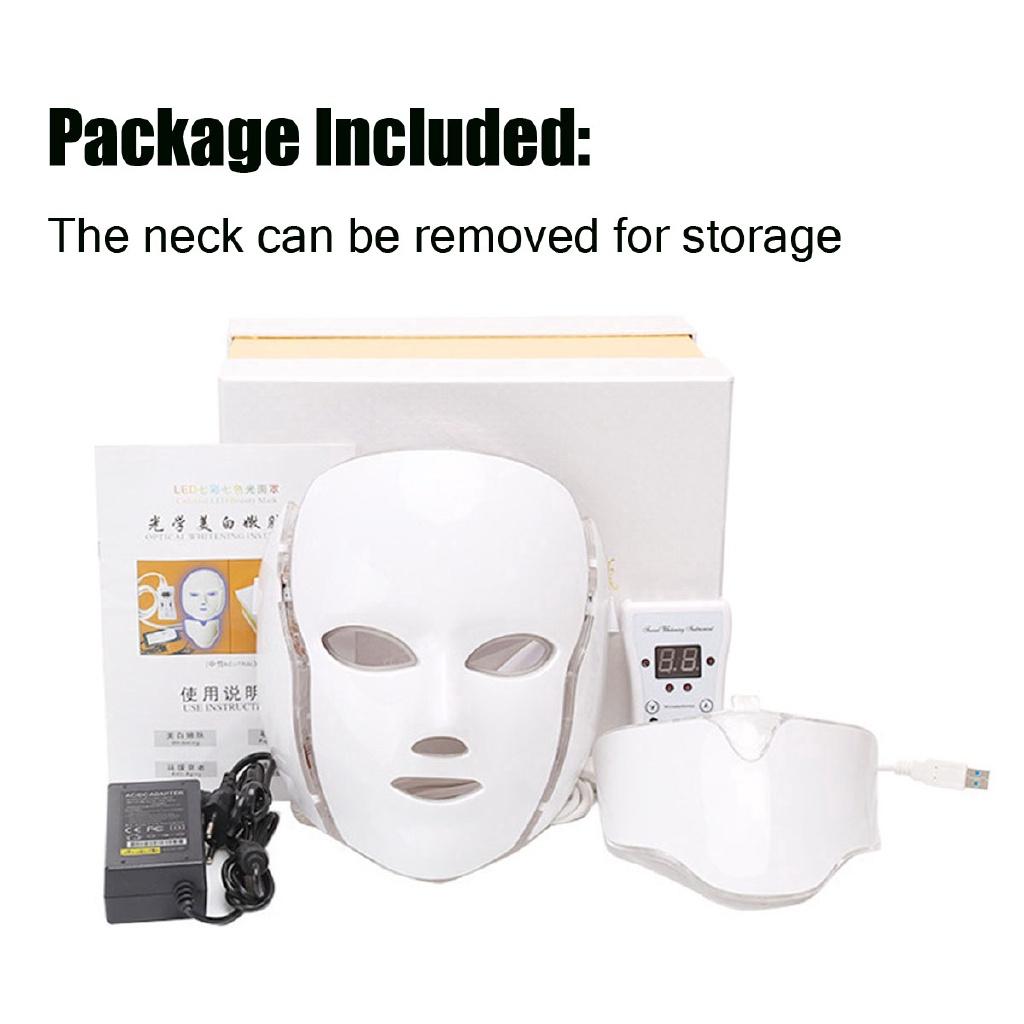 7 Colors LED Light Facial Mask Photon Face Neck Mask Rejuvenation Face Mask Machine Household Beauty Light Therapy