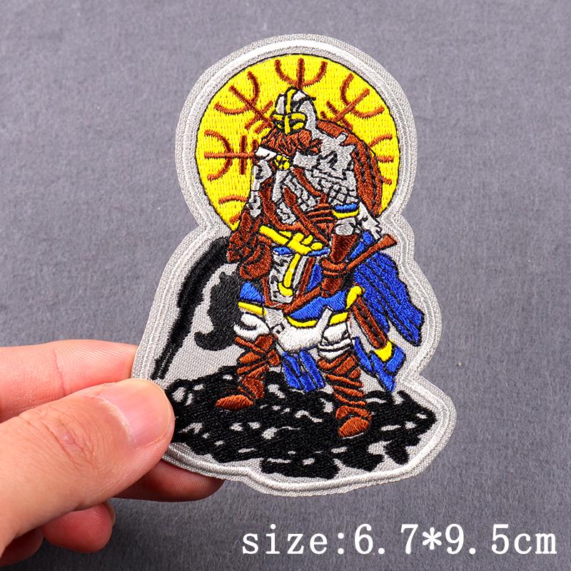 Punk Patch Iron On Embroidered Patches For Clothing Thermoadhesive Patches On Clothes Rock Biker Patch For Clothes Hook Loop