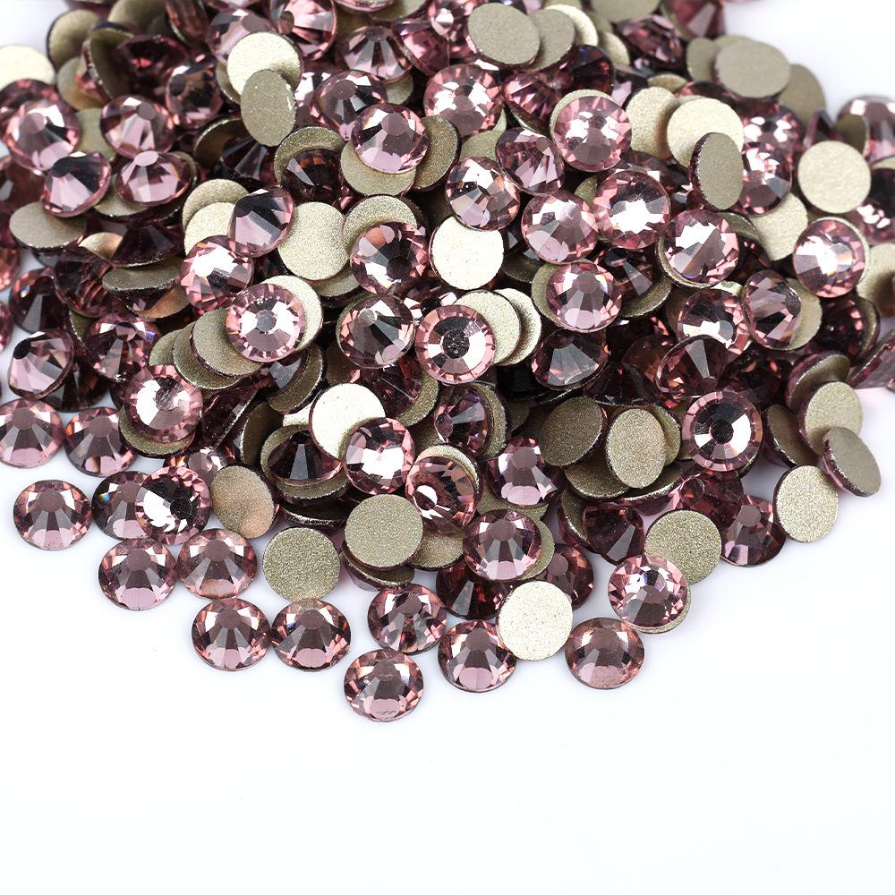 Weichen, Gold Bottom Mixed Glass Flat Bottom Diamond Nail Drill, Decorative Mobile Phone Case Diy Nail Accessories Rhinestone Jewelry