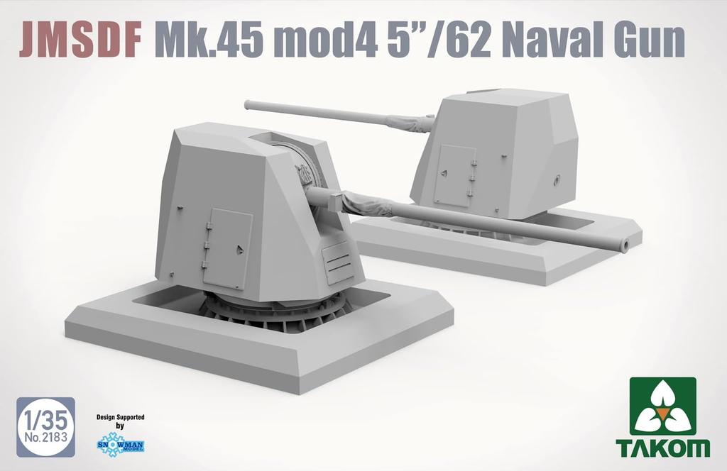 Takom Schneemann Maßstab Japanische Kaliber Mod 4 Marinegeschütz Plastikmodellbausatz TKO2183 1/35 Mk.45 5-Zoll/62