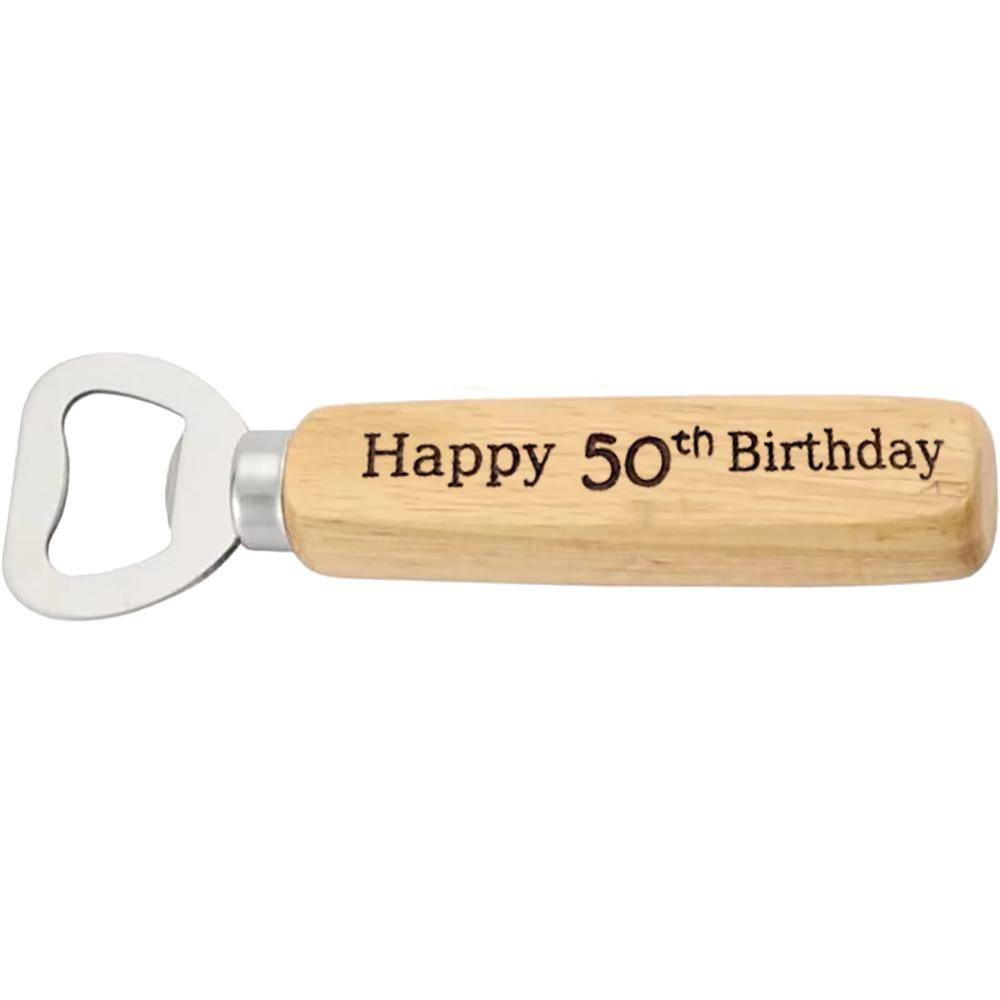 Birthday Bottle Opener 18th 21st 30th 40th 50th 60th Wood Beer Bottle Opener Fathers Day Birthday Party Gift Home Table Decorate