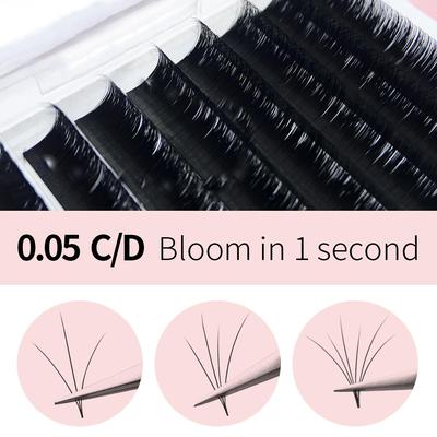 0,05 mm tloušťka Easy Fanning řasy prodloužení CD Curl Fan řasa Bloom Flare Eye Lash Objem řas Cilia Silk Lash