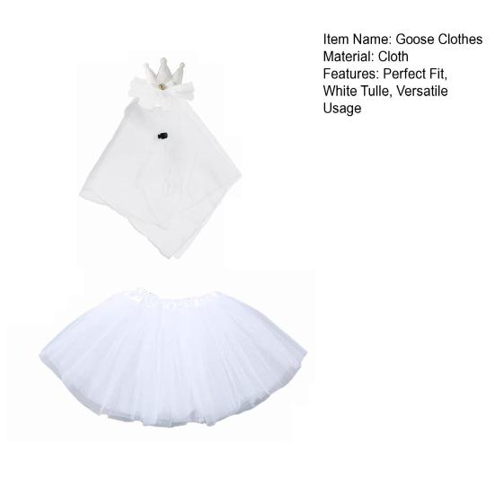 White Wedding Porch Goose Clothes Easy to Wear Festival Goose Attire Garden