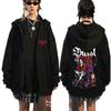 Japanese Anime Black Stone Zipper Hoodie Men's and Women's Manga Casual Zipper Jacket Men's Retro Harajuku Zipper Sweatshirt