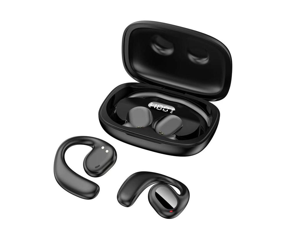 Bone Conduction Wireless Bluetooth Earbuds with Digital Display & Touch Control