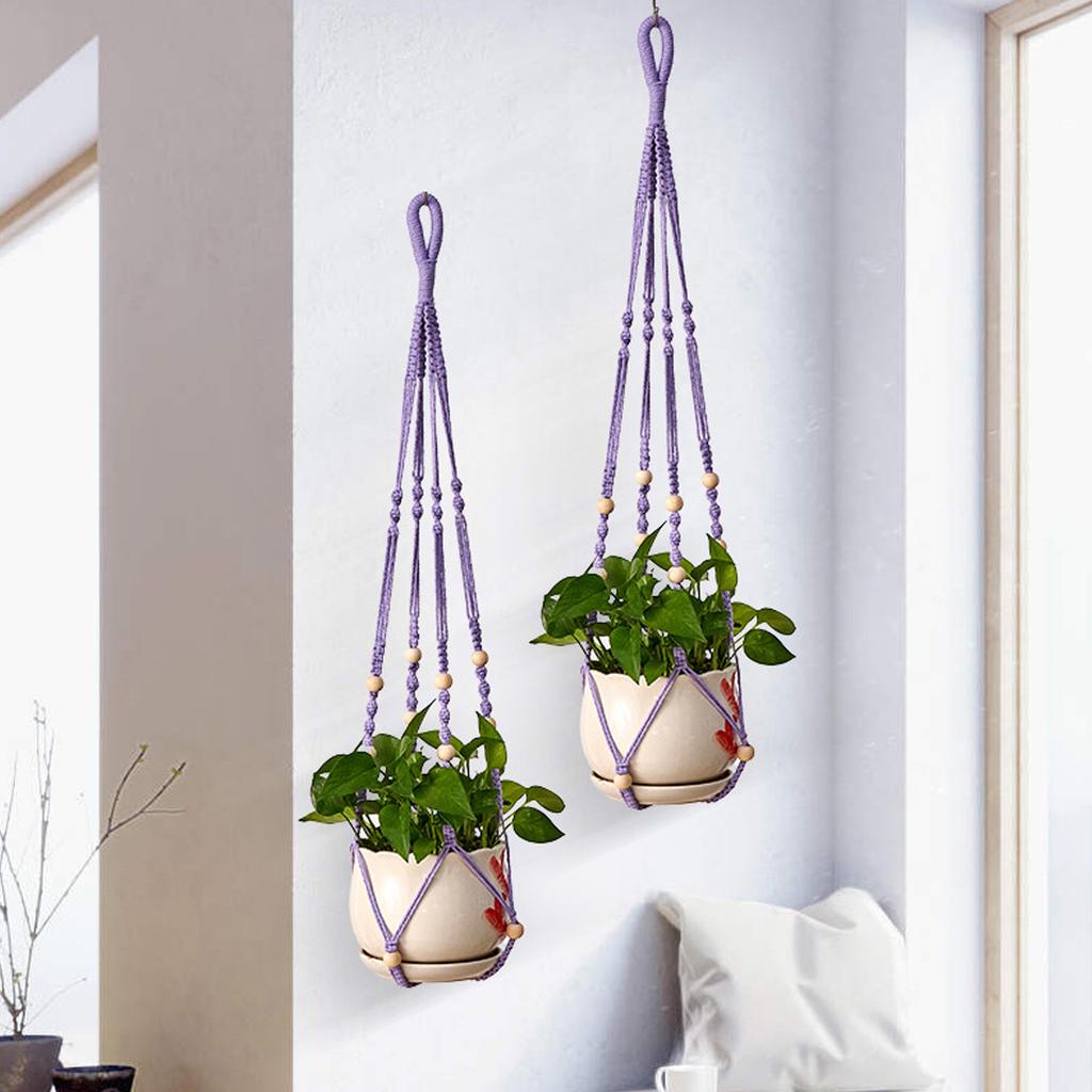 Plant Hanger Handmade Cotton Plant Holder Garden Decoration Outdoor Home Decorations Hanging Basket Flower Pots
