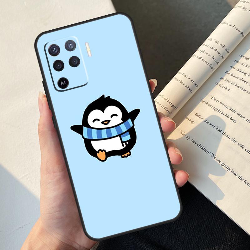 Cartoon Penguin Case For Oppo A5 Pro A15 A16 A17 A57 A77 A94 A74 A54 A76 A96 A40 A60 A80 A18 A38 A58 A78 A98