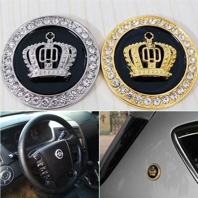 Fashion Metal Car Styling Decoration Stickers Crystal Crown Personality Car Body Sticker Accessories