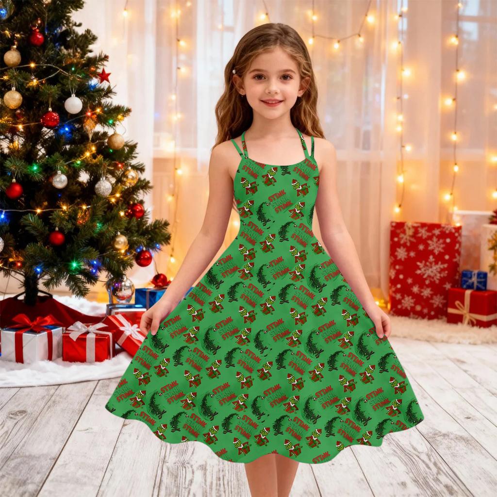 Barne Mote Casual Trykk Sexy Off-the-shoulder Punk Retro Kjole