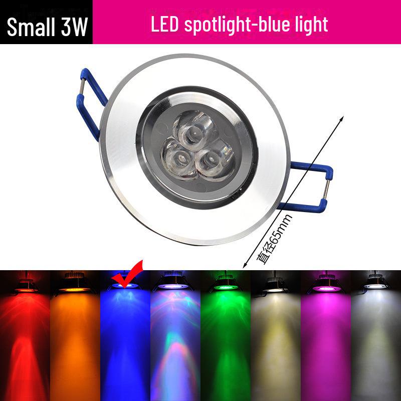 Color-Changing LED Downlight: Red, Blue, Green, Purple Lights, 3W/5W, Ideal for KTV Ceilings