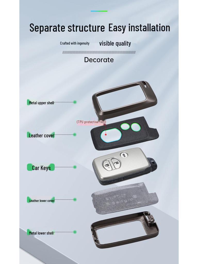 Hodí se pro Toyota Corolla, Levin, Camry, Highlander, RAV4, Crown, CH-R a Reiz Pouzdro na klíče