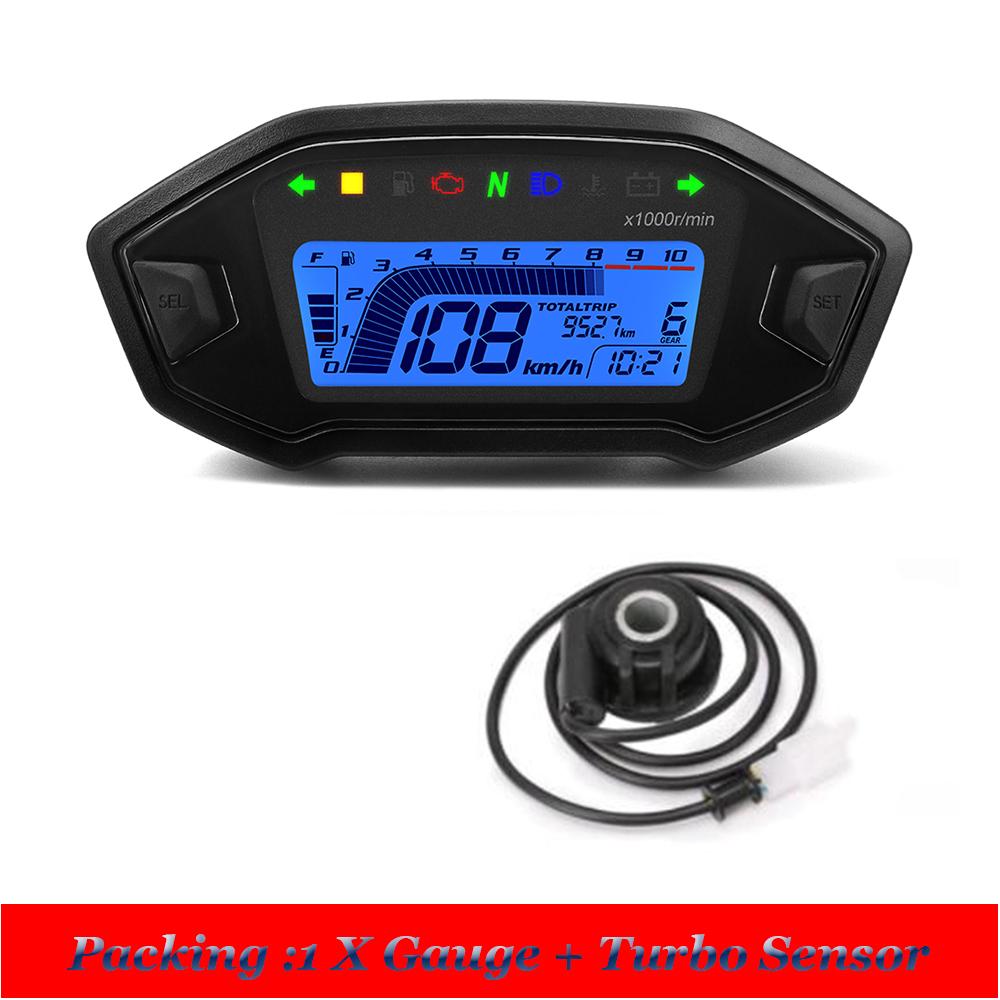 LED Digital Meter Motorcycle Speedometer Adjust Backlight ODO TRIP KMH MPH for 2-4 Cylinders Engines Motor instruments For Honda