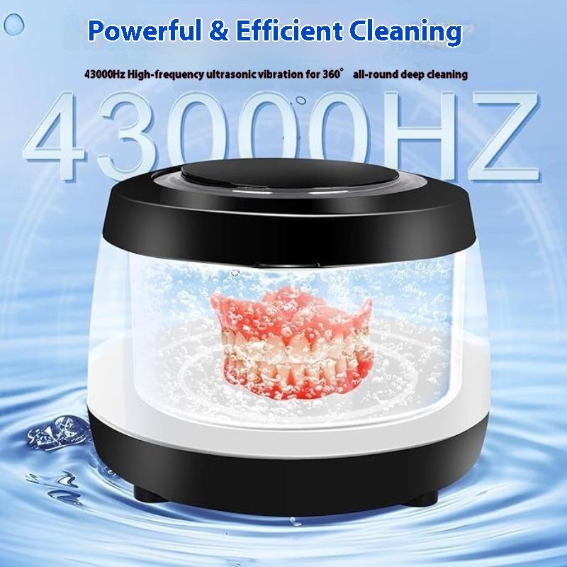 Teeth Aligner Ultrasonic Cleaner, UV Ultraviolet Electric Toothbrush Cleaner, Small Portable Denture Cleaning machine43000HZ