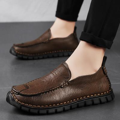 Men Flats Soft Driving Shoes Genuine Leather Men Loafers Slip On Business Casual Leather Shoes Classic Soft Moccasins Breathable