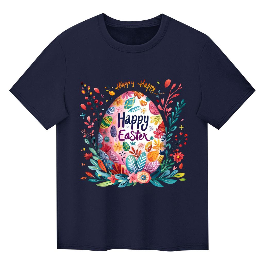 Barn Tryckt Kortärmad Rundhalsad Casual Bekväm Lös Lätt Topp