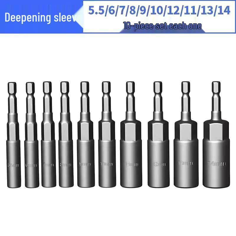 Deep Socket Extension Set for Electric Hex and Pneumatic Drills