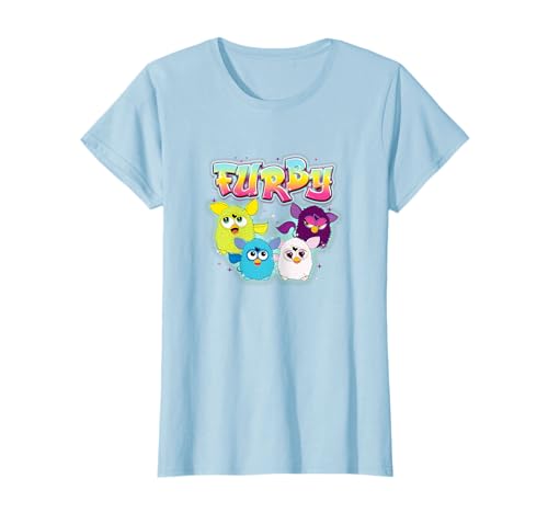 Furby Vintage Neon Rainbow Graffiti Style Group Poster T-Shirt