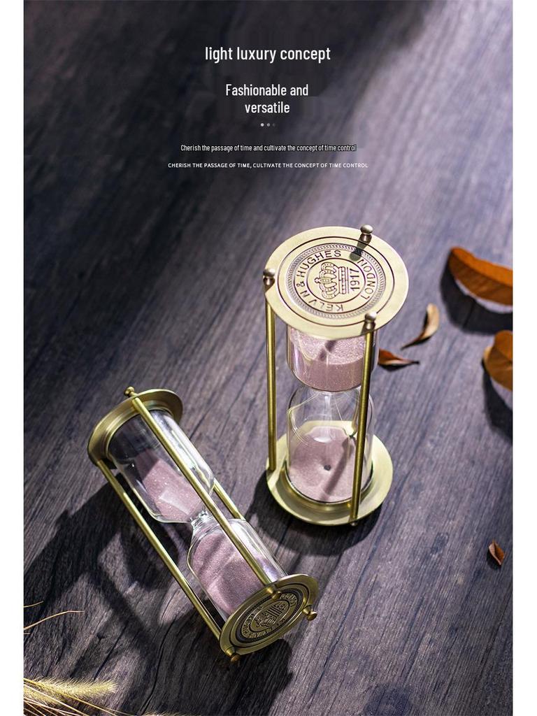 Luxury Metal Hourglass Ornament for Office or Home Decor - Modern Handcrafted Display Piece