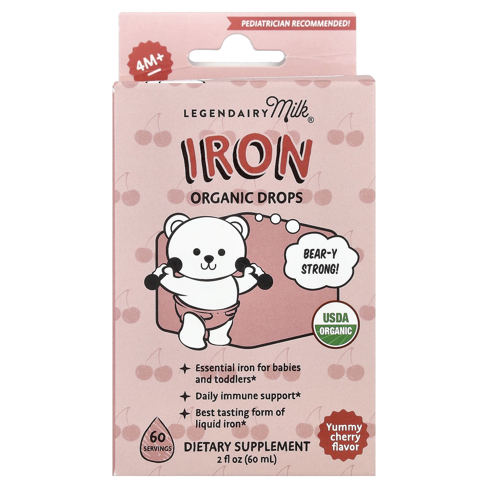 

Iron Organic Drops, 4+ Months, Yummy Cherry, 60Ml(2Fl Oz)