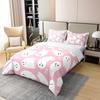 Halloween Ghost Pink White Three-Piece Quilt Cover Digital Printing Bedding Set Bed Cover
