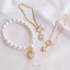 14K Gold-Filled Ribbon Pendant: Peach Heart & Star with Micro-Paved Zirconia OT Buckle DIY Bracelet & Necklace Clasp