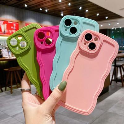 Etui na telefon w jednolitym kolorze z falistą krawędzią Dla IPhone 16 15 14 Pro Max 13 12 11 Xr Xs 7 8 Plus SE2/SE3 Miękka tylna okładka TPU