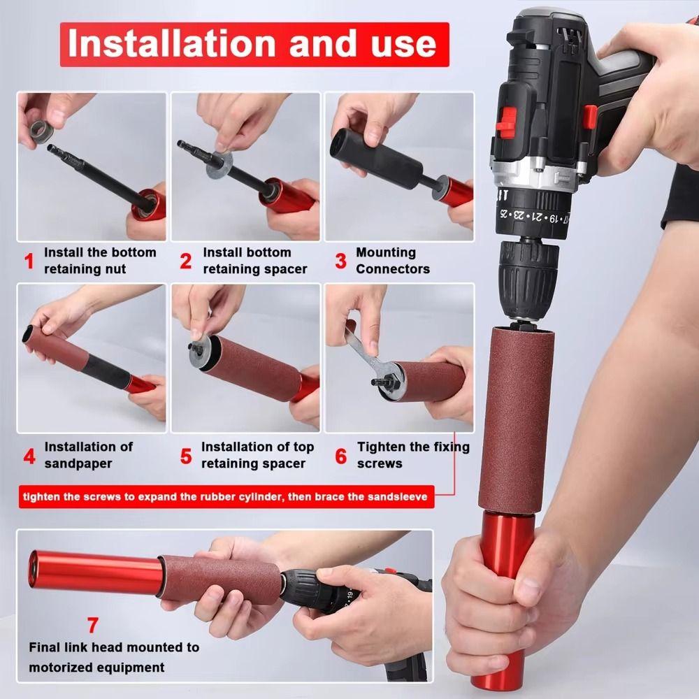 Sanding Rod Drum Sanding Kit Drill Attachment Conversion SandingTool Mini Belt Sander  Plastic