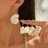 Natural Thorn Snail Shell Earrings Retro Shell Beach Vacation Earrings