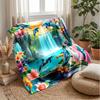Dolphins in Heartful Ocean Theme blanket Lightweight Warm Flannel Blanket Decorative Throw Blanket for Home Decoration